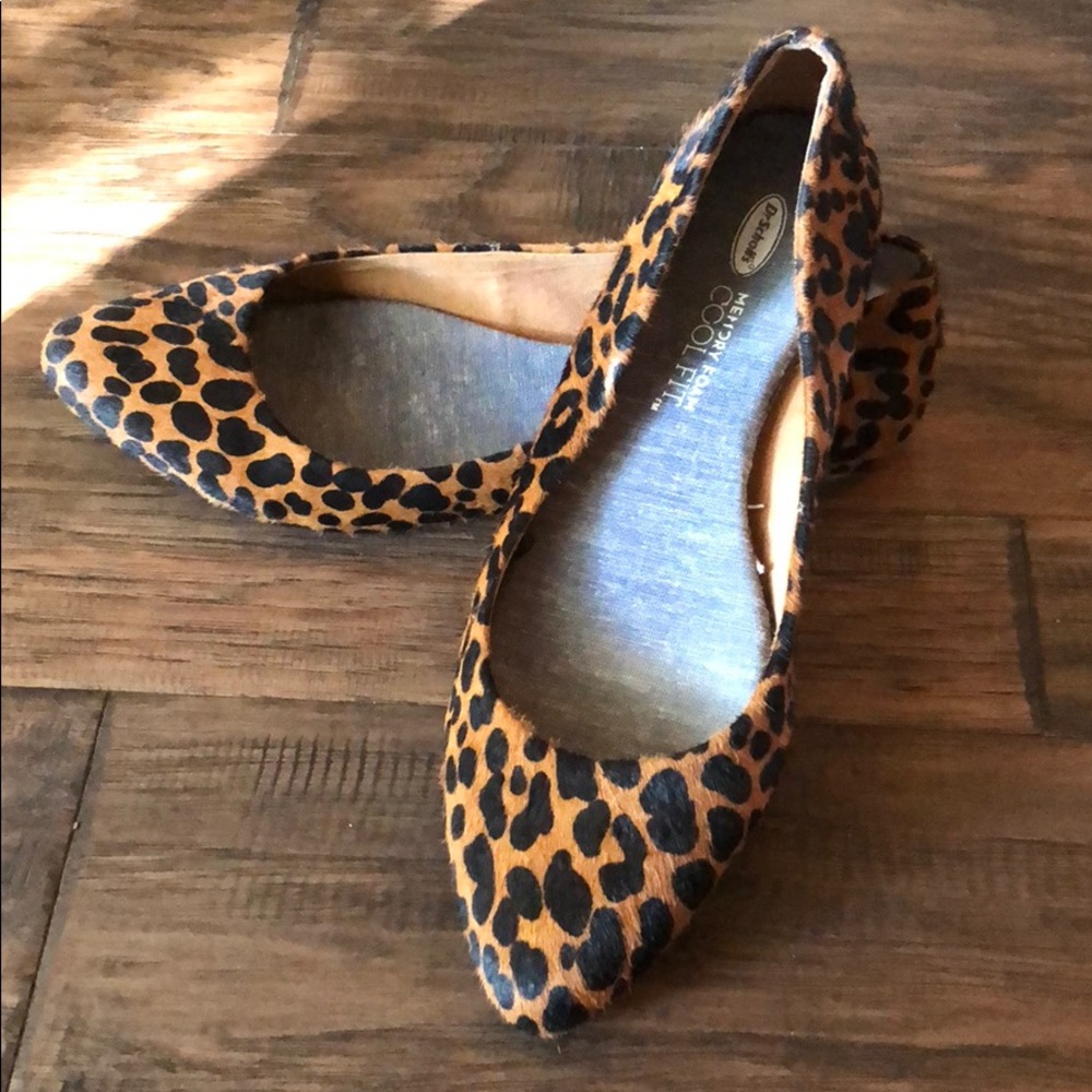 Textured animal print flats
